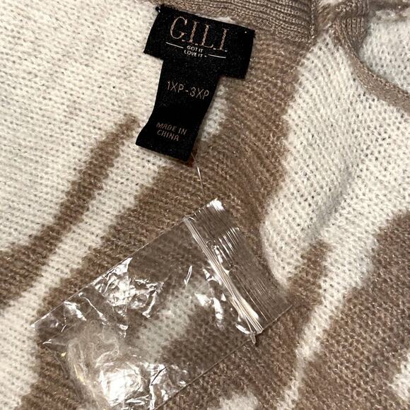 NWT G.I.L.I Women's Camo Fringe Open Front Heavy Cardigan Size 1XP - 3XP - Picture 4 of 10